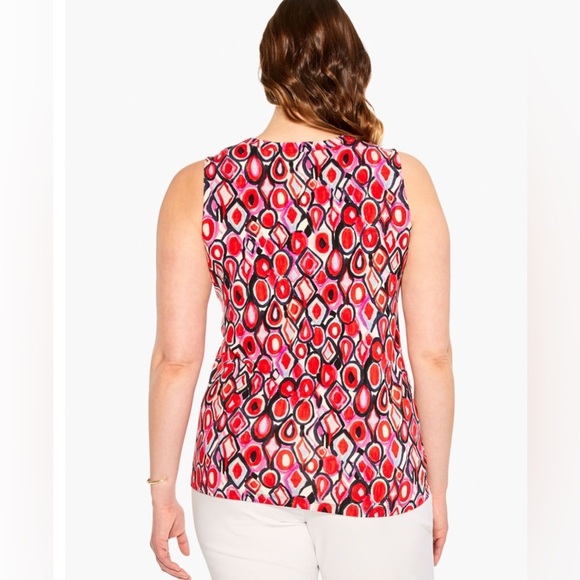 NWOT NIC+ZOE Geo Pane Tank Top Womens Plus 1X Red Multi - Picture 2 of 13